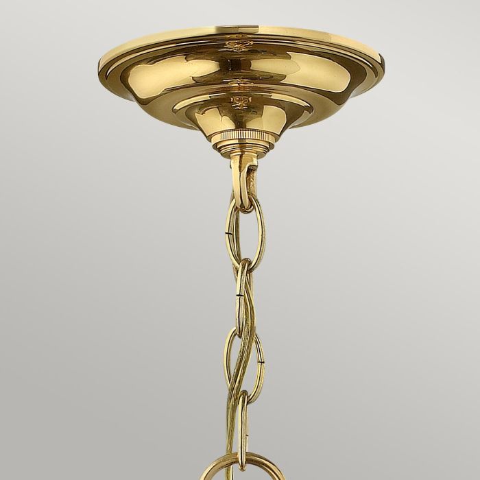 Hinkley Gentry 4-Light Polished Brass Medium Lantern Pendant Chandelier
