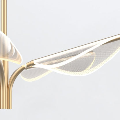 Alora Floriana 5-Light Leaf Natural Brass LED Modern Chandelier