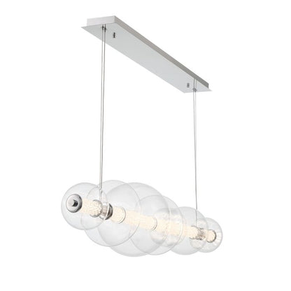Eurofase Atomo 7-Light Polished Chrome Linear Island Pendant Chandelier