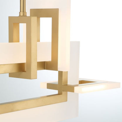 Eurofase Inizio Matte Gold Modern Small Linear Pendant Chandelier