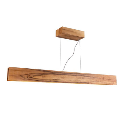 Accord Lighting Clean LED Teak Veneer Linear Pendant Chandelier