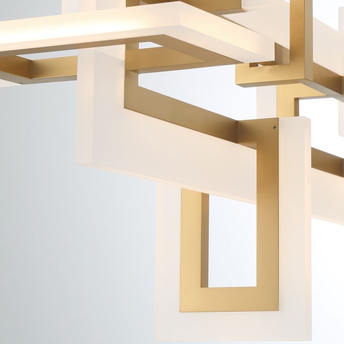 Eurofase Inizio Matte Gold Modern Medium Linear Pendant Chandelier
