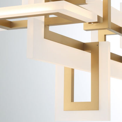 Eurofase Inizio Matte Gold Modern Medium Linear Pendant Chandelier
