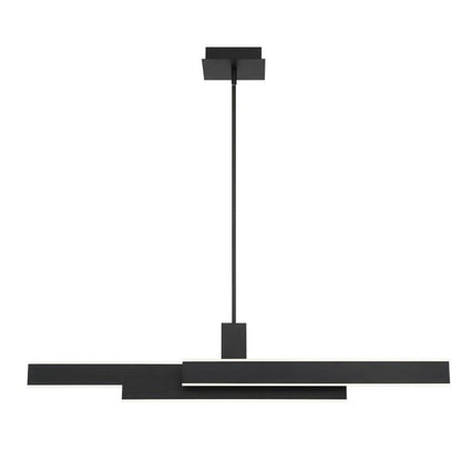 Eurofase Cameno Matte Black Modern Linear Pendant Chandelier