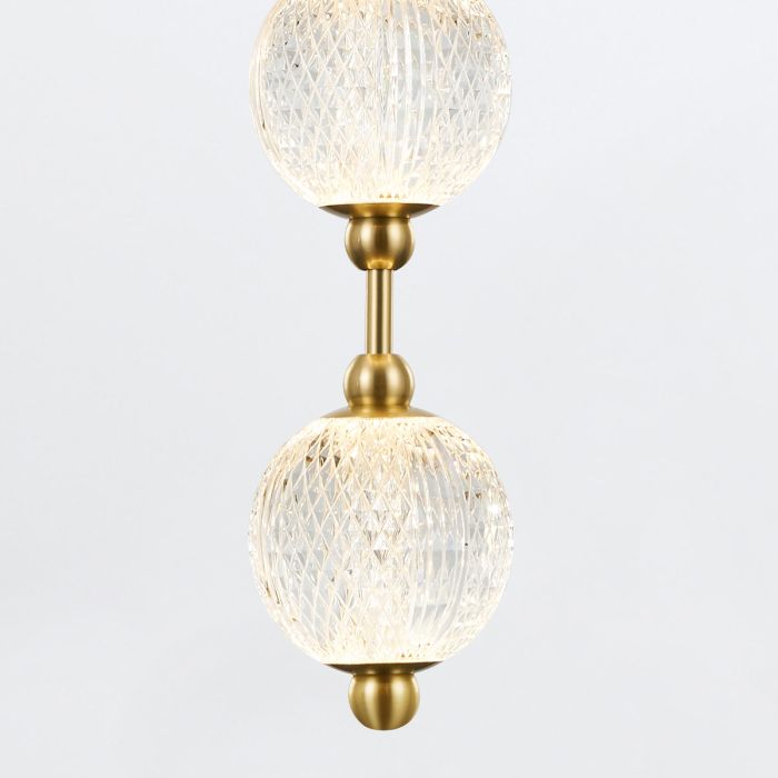 Alora Marni 8-Head Natural Brass LED Modern Pendant Chandelier