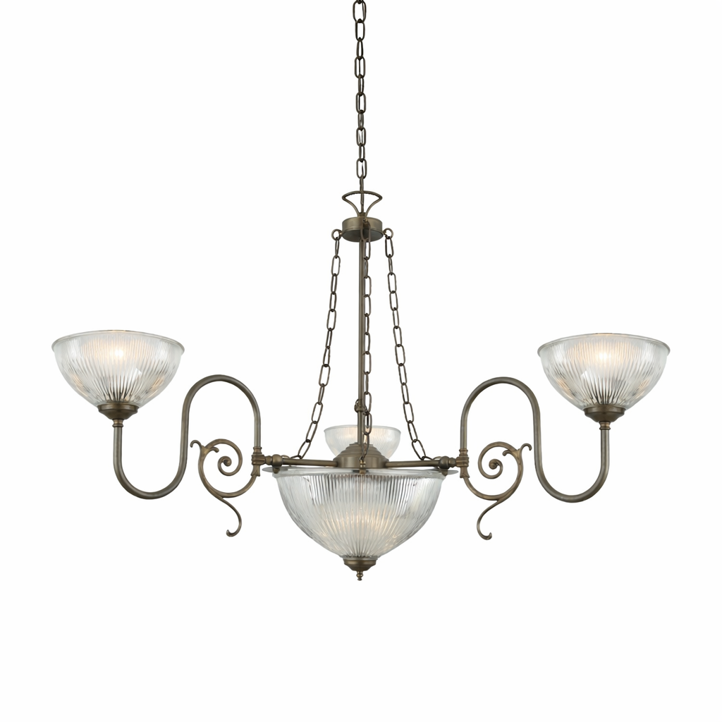 Mullan Lighting Padang 5-Light Brass Glass Chandelier
