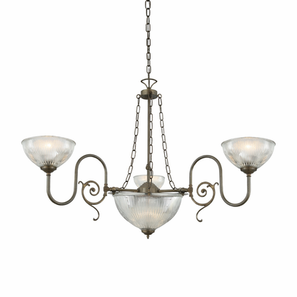 Mullan Lighting Padang 5-Light Brass Glass Chandelier