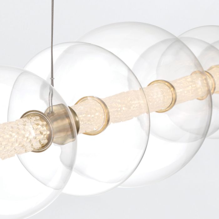 Eurofase Atomo 7-Light Brushed Gold Linear Island Pendant Chandelier