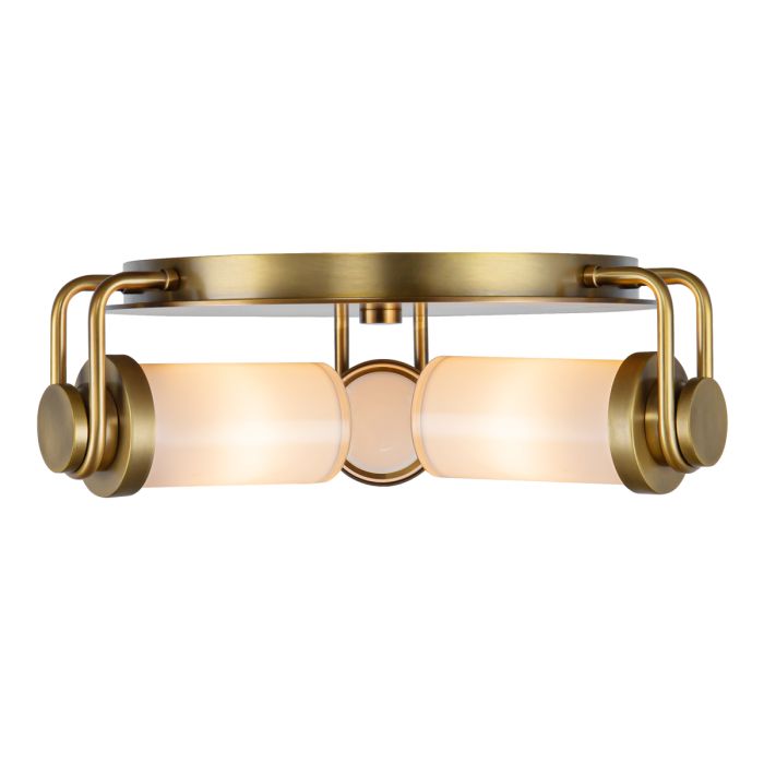 Alora Wynwood 3-Light Vintage Brass Flush Mount Chandelier