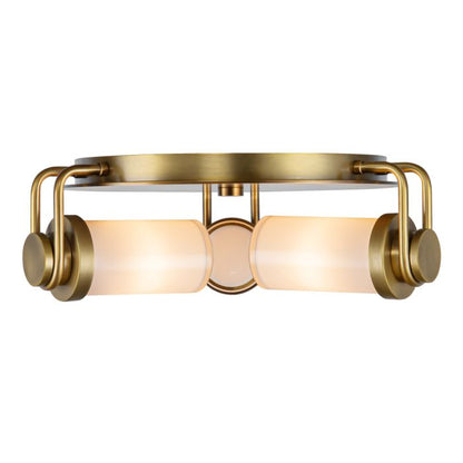 Alora Wynwood 3-Light Vintage Brass Flush Mount Chandelier