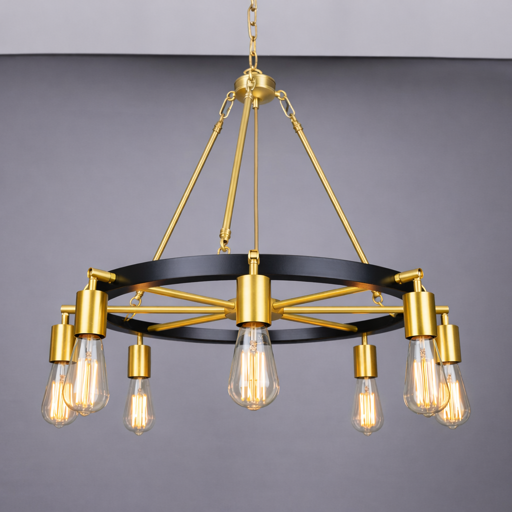 Mullan Lighting Duleek 8-Light Brass Modern Chandelier
