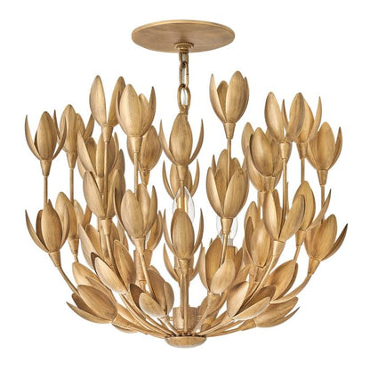 Hinkley Flora 3-Light Burnished Gold Modern Duo-Mount Pendant Chandelier