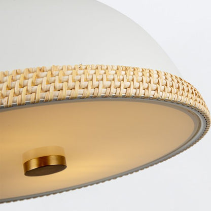 Alora Doral 2-Light Matte White/Vintage Brass Modern Pendant Chandelier