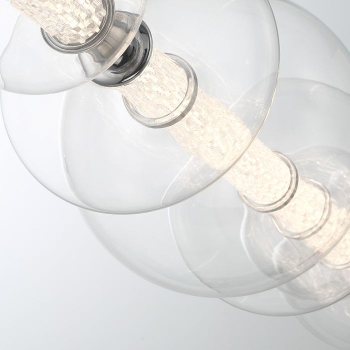 Eurofase Atomo 7-Light Polished Chrome Linear Island Pendant Chandelier