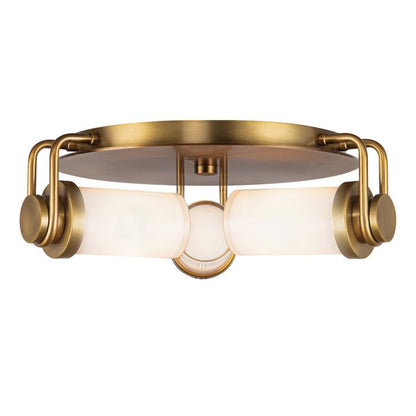 Alora Wynwood 3-Light Vintage Brass Flush Mount Chandelier