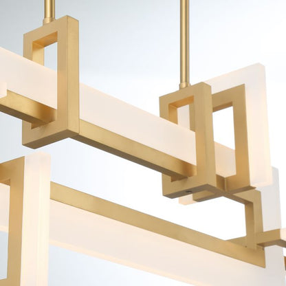 Eurofase Inizio Matte Gold Modern Small Linear Pendant Chandelier