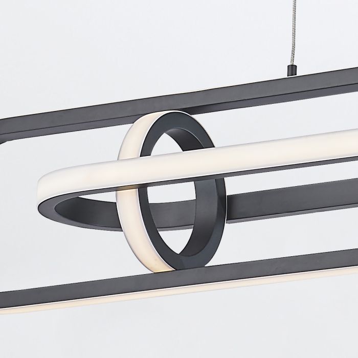 Eurofase Demark Matte Black Modern Linear Pendant Chandelier
