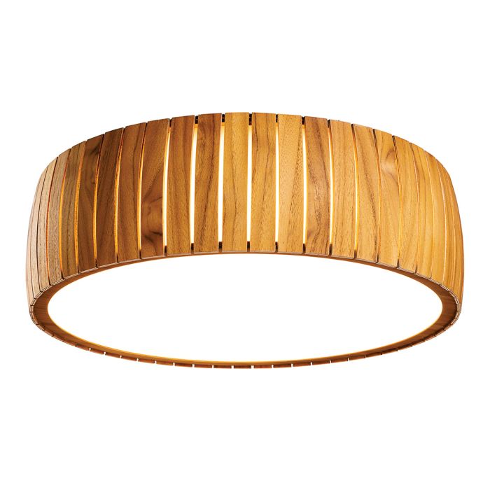 Accord Lighting Barrel LED Teak Veneer Flush Mount Chandelier