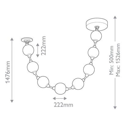 Alora Marni 8-Head Natural Brass LED Modern Pendant Chandelier