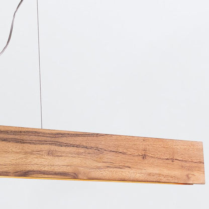 Accord Lighting Clean LED Teak Veneer Linear Pendant Chandelier