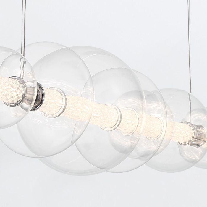 Eurofase Atomo 7-Light Polished Chrome Linear Island Pendant Chandelier