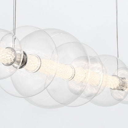 Eurofase Atomo 7-Light Polished Chrome Linear Island Pendant Chandelier