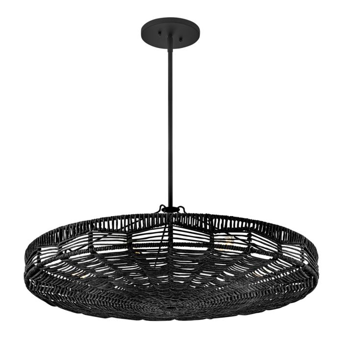 Hinkley Ophelia 6-Light Black Modern Duo-Mount Pendant Chandelier