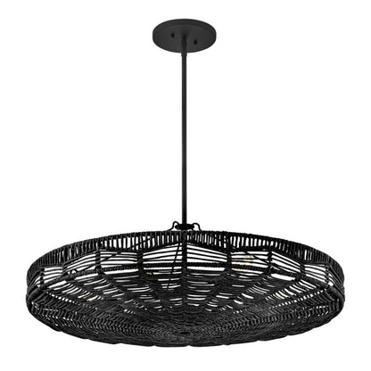 Hinkley Ophelia 6-Light Black Modern Duo-Mount Pendant Chandelier