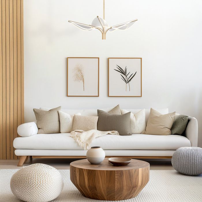 Alora Floriana 5-Light Leaf Natural Brass LED Modern Chandelier