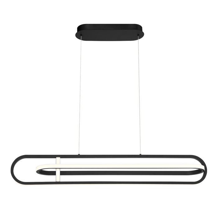 Eurofase Demark Matte Black Modern Linear Pendant Chandelier