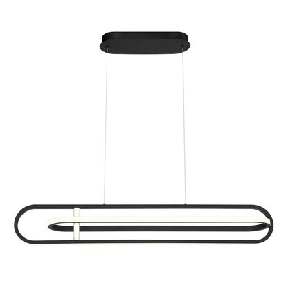 Eurofase Demark Matte Black Modern Linear Pendant Chandelier