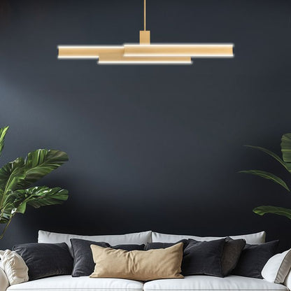 Eurofase Cameno Matte Gold Modern Linear Pendant Chandelier
