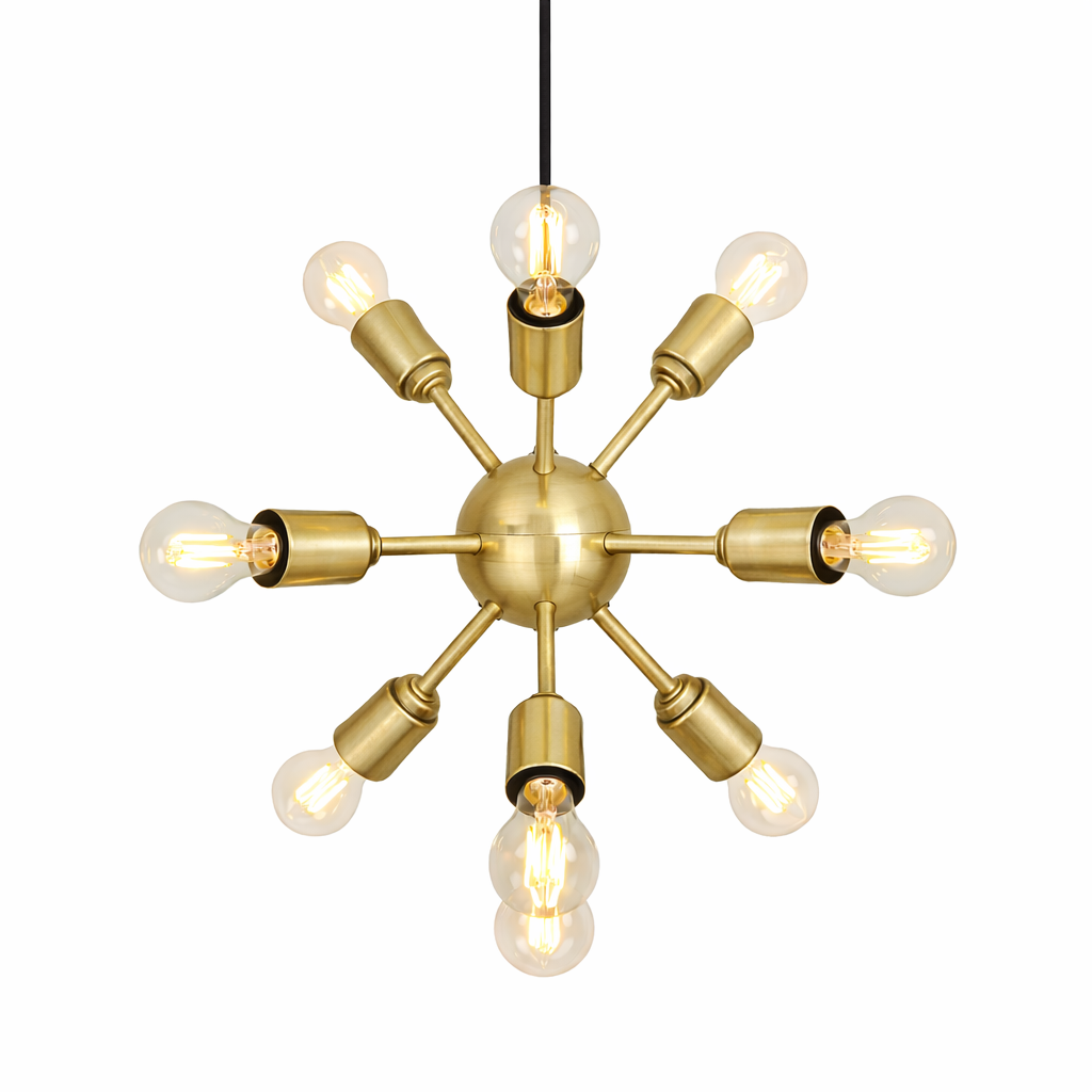 Mullan Lighting Glenties 10-Light Brass Sputnik Chandelier