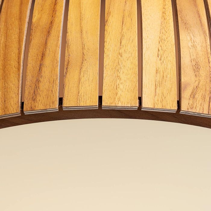 Accord Lighting Barrel LED Teak Veneer Flush Mount Chandelier