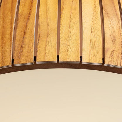 Accord Lighting Barrel LED Teak Veneer Flush Mount Chandelier