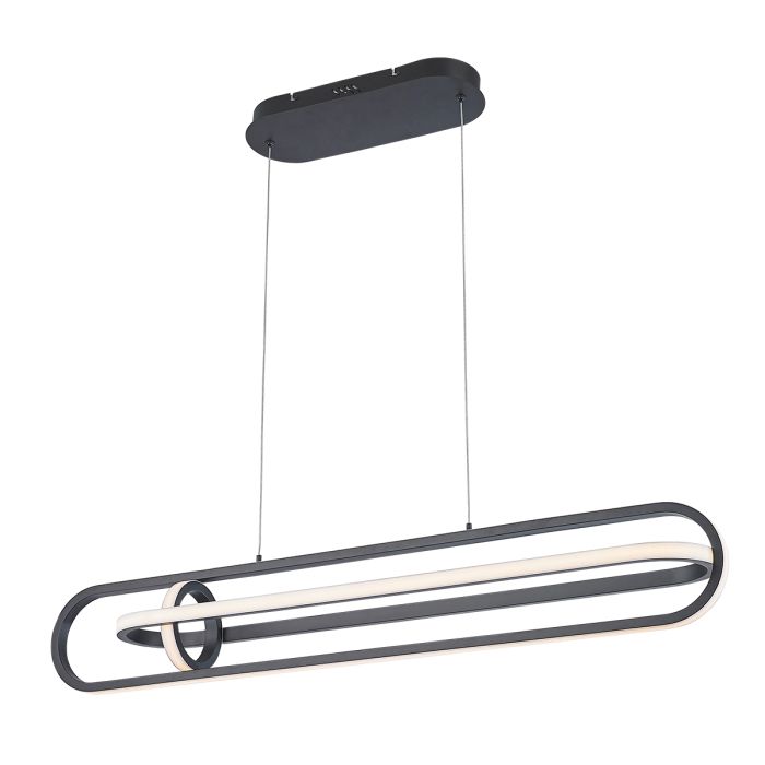 Eurofase Demark Matte Black Modern Linear Pendant Chandelier