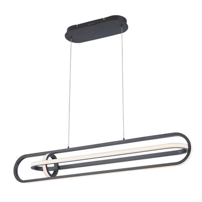 Eurofase Demark Matte Black Modern Linear Pendant Chandelier