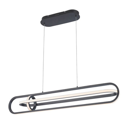 Eurofase Demark Matte Black Modern Linear Pendant Chandelier