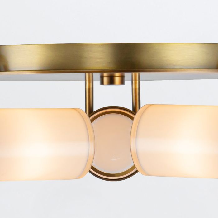 Alora Wynwood 3-Light Vintage Brass Flush Mount Chandelier