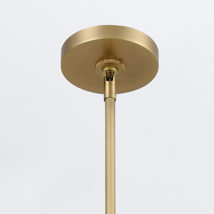 Alora Valise 1-Light Vintage Brass & Cognac Leather Linear LED Island Pendant Chandelier