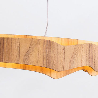 Accord Lighting Horizon LED 100cm Teak Veneer Linear Pendant Chandelier