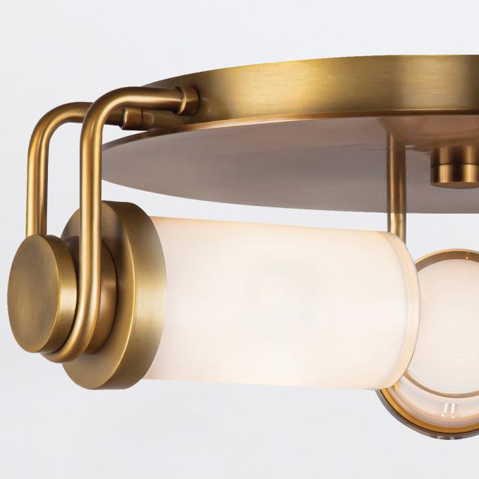 Alora Wynwood 3-Light Vintage Brass Flush Mount Chandelier