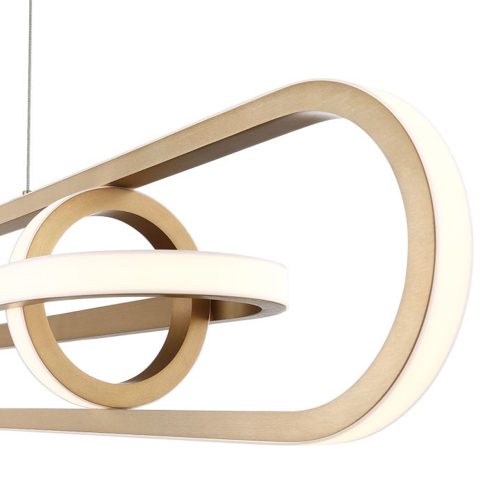 Eurofase Demark Matte Gold Modern Linear Pendant Chandelier