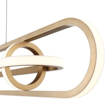 Eurofase Demark Matte Gold Modern Linear Pendant Chandelier