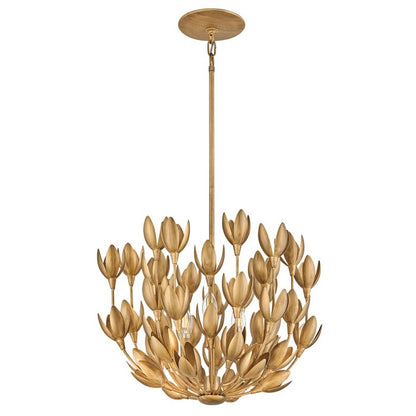 Hinkley Flora 3-Light Burnished Gold Modern Duo-Mount Pendant Chandelier