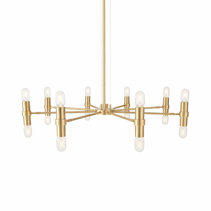 Mullan Lighting Kendu 16-Light Adjustable Brass Modern Chandelier
