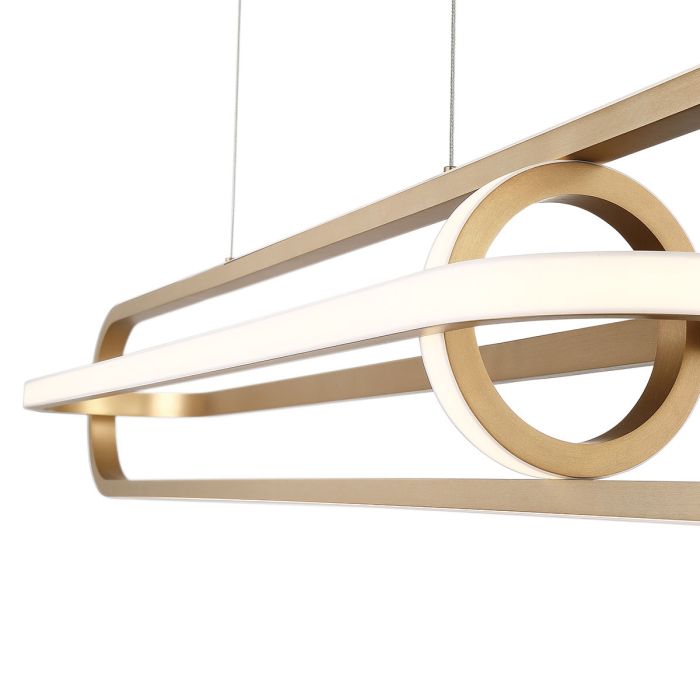 Eurofase Demark Matte Gold Modern Linear Pendant Chandelier
