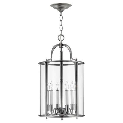 Hinkley Gentry 6-Light Pewter Large Lantern Pendant Chandelier