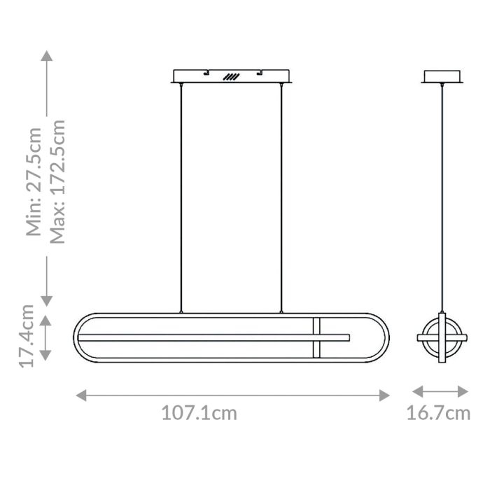 Eurofase Demark Matte Black Modern Linear Pendant Chandelier
