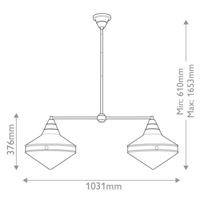 Alora Willard 2-Light Urban Bronze Linear Island Pendant Chandelier